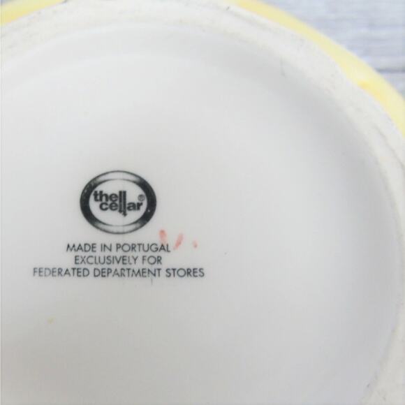 The Cellar Portugal SERVING BOWL Yellow Peach Green Floral 9.7" Macy's Exclusive - Picture 6 of 7